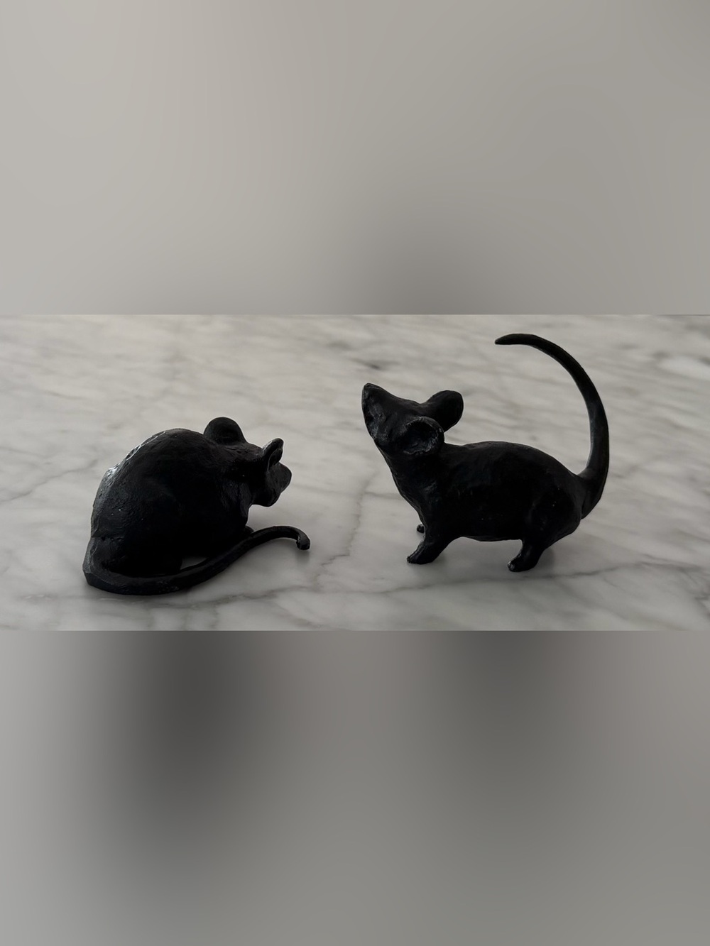 2 POTTERY BARN Halloween Thanksgiving Mice Mouse Metal Sculpted Bronze RETIRED - Picture 5 of 7